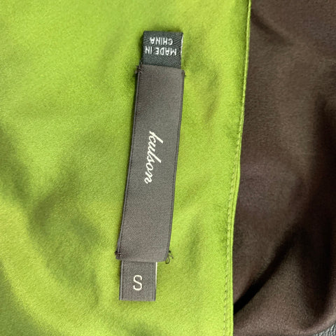 KULSON Taille S Chemisier caraco en soie satinée marron et vert