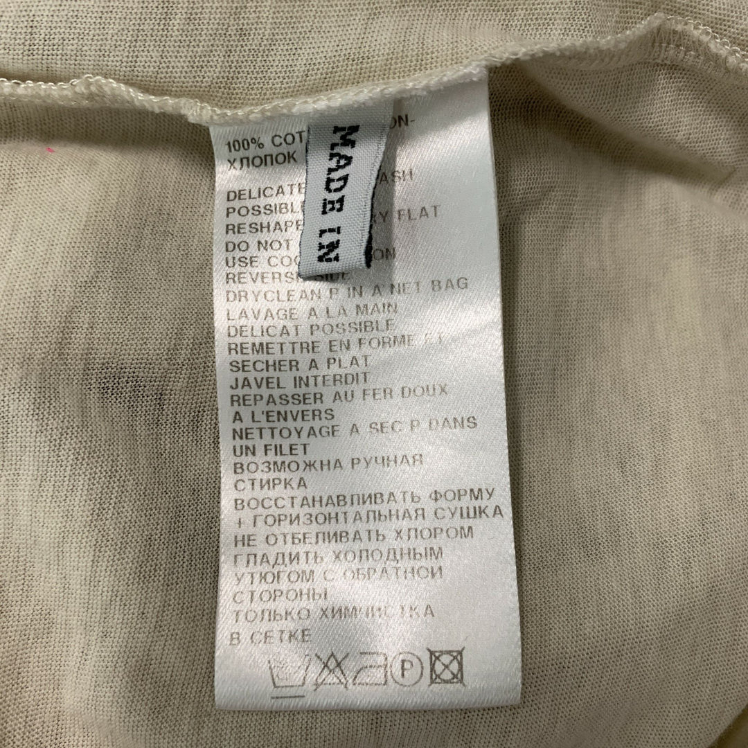 ANN DEMEULEMEESTER Size 6 Beige Silver Cotton Circles T-Shirt