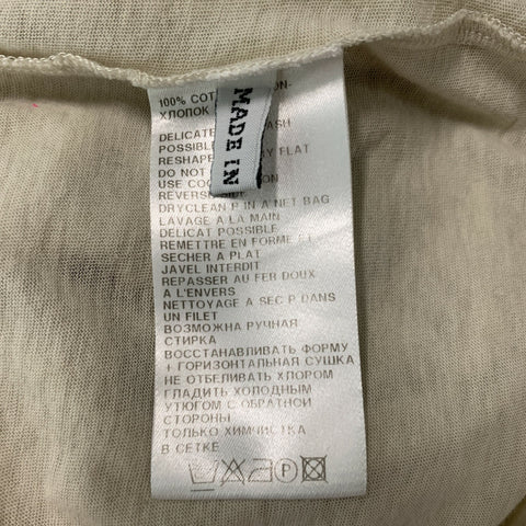 ANN DEMEULEMEESTER Size 6 Beige Silver Cotton Circles T-Shirt