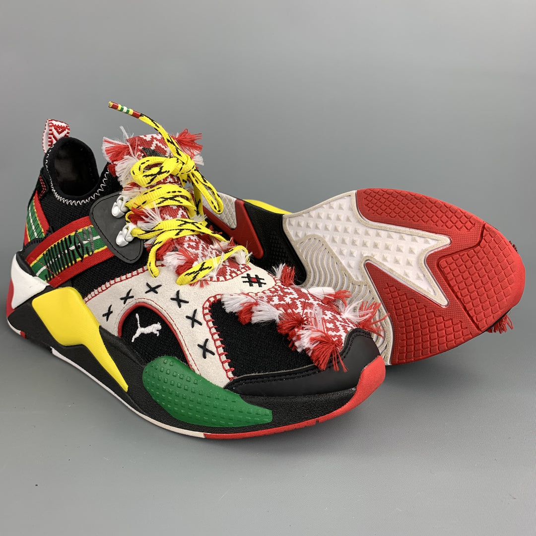 PUMA x JAHNKOY Size 10.5 Multi-Color Mixed Materials Lace Up Sneakers