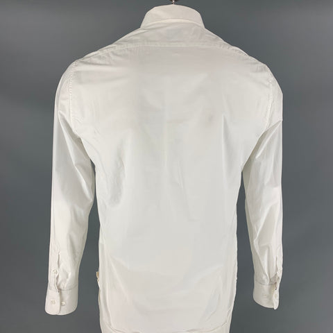 CP COMPANY Camisa de manga larga con botones de algodón sólido blanco talla L