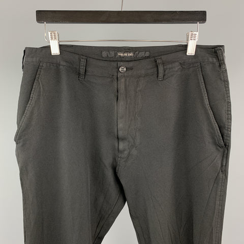 SAGE DE CRET Size L Black  Polyester Zip Fly Casual Pants