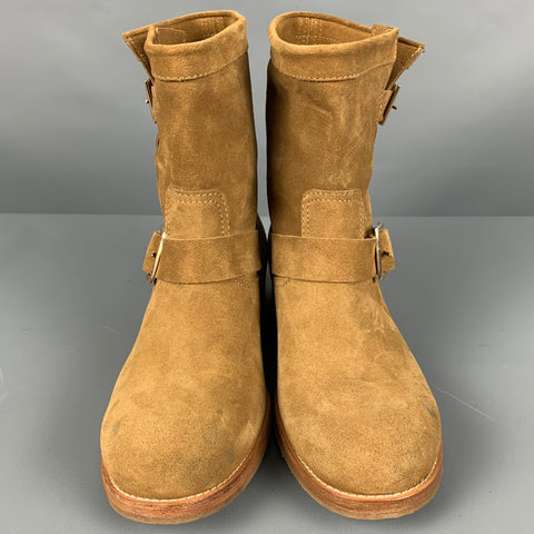 JIMMY CHOO Talla 10.5 Botas sin cordones de ante color camel
