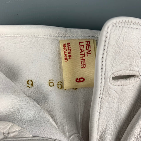 BUDD Size 9 White Leather Gloves