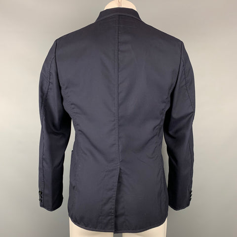 JUNYA WATANABE Size S Navy Wool Notch Lapel Sport Coat