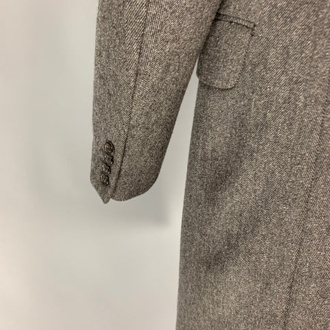 GIANFRANCO FERRE Size 40 Grey Herringbone Wool Coat