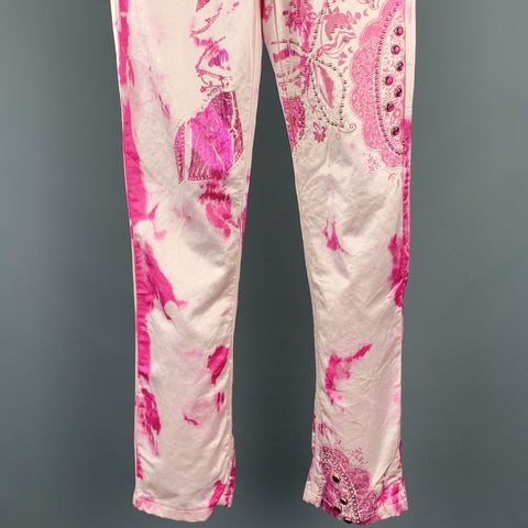 GIANFRANCO FERRE Talla 6 Pantalón de vestir de mezcla de algodón rosa