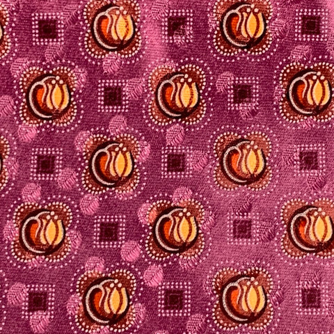 ERMENEGILDO ZEGNA Purple Yellow Dots Silk Satin Tie