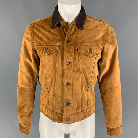 LEVI'S Size M Tan Suede Trucker Jacket