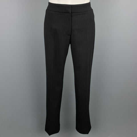 ALEXANDER MCQUEEN Size 2 Black Crepe Straight Leg Dress Pants