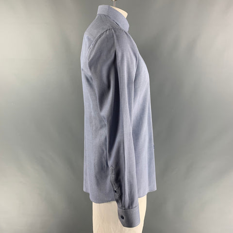 ETON Taille XL Chemise à manches longues boutonnée en coton noir et blanc