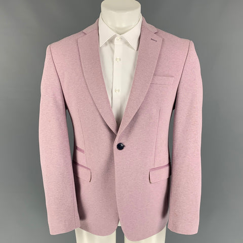 RNT 23 Size 38 Pink & White Polyester / Cotton Notch Lapel Sport Coat