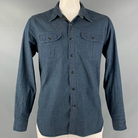 RRL by RALPH LAUREN Size L Blue Cotton Long Sleeve Shirt