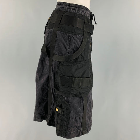 JPG by GAULTIER Size 6 Black Washed Cargo Skirt