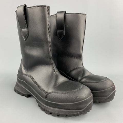 STELLA McCARTNEY Size 10 Black Faux Leather Pull On Ankle Boots