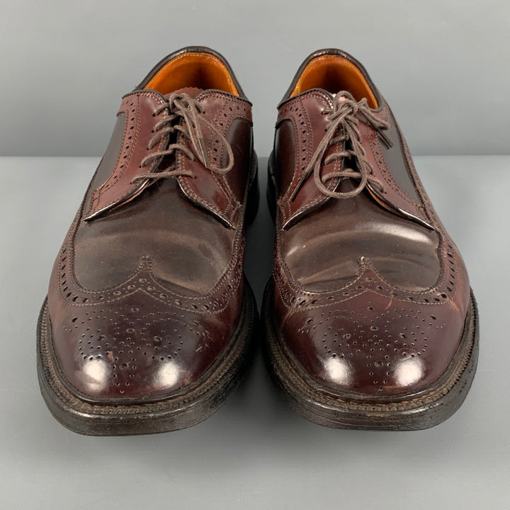ALDEN Size 11 Brown Perforated Leather Wingtip Lace Up Shoes