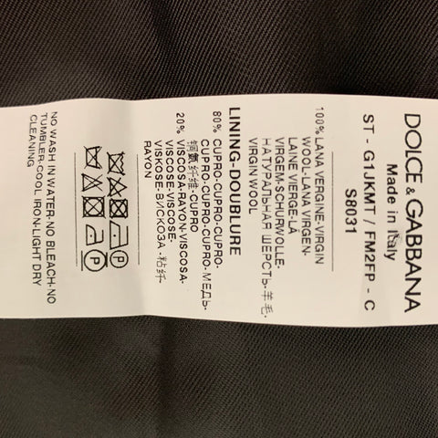 DOLCE & GABBANA Size 46 Nailhead Wool Buttoned Grey Vest