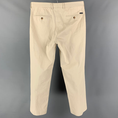 FACONNABLE Size 33 Khaki Stone Cotton Flat Front Casual Pants