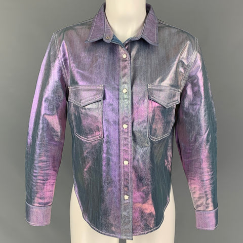 LEVI'S MADE & CRAFTED Size M Purple Iridescent Snaps Shirt