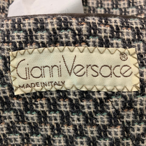 GIANNI VERSACE Taille M Manteau de sport à bouton unique noir taupe