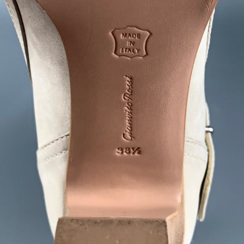 GIANVITO ROSSI Size 8.5 Cream Nubuck Suede Boots
