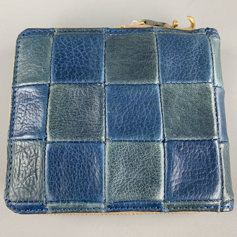 DAMASQUINA Patchwork Navy & Blue Leather Wallet
