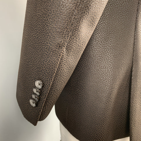 CICCHINI Taille 40 Manteau de sport en polyester / polyuréthane texturé marron régulier