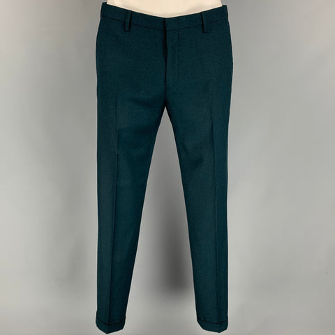 PAUL SMITH Kensington Fit Size 44 Forest Green Wool / Cashmere Single Breasted Suit