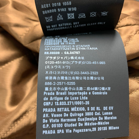 PRADA Size XL Burgundy Brown Wool Bomber Jacket