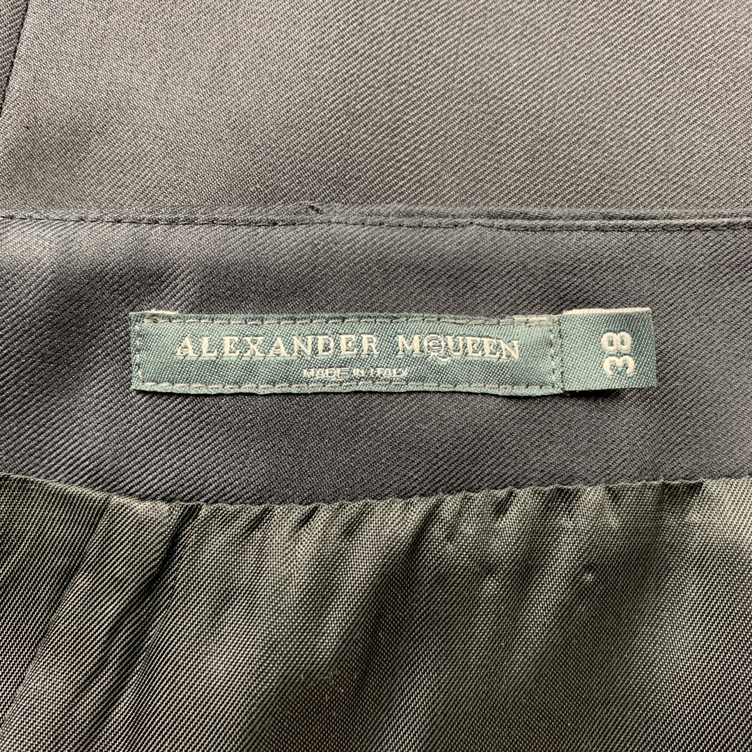 ALEXANDER MCQUEEN Size 6 Black Wool Blend Pencil Skirt