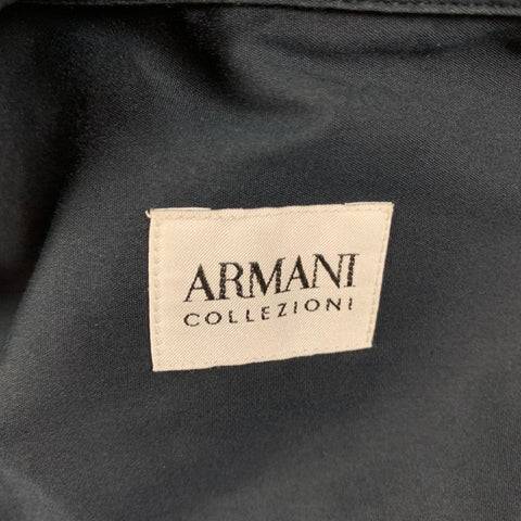 ARMANI COLLEZIONI Size XXL Black Cotton Blend Button Up Long Sleeve Shirt