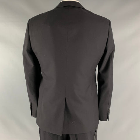 BURBERRY LONDON Size 42 Short Black Solid Wool Notch Lapel Sport Coat