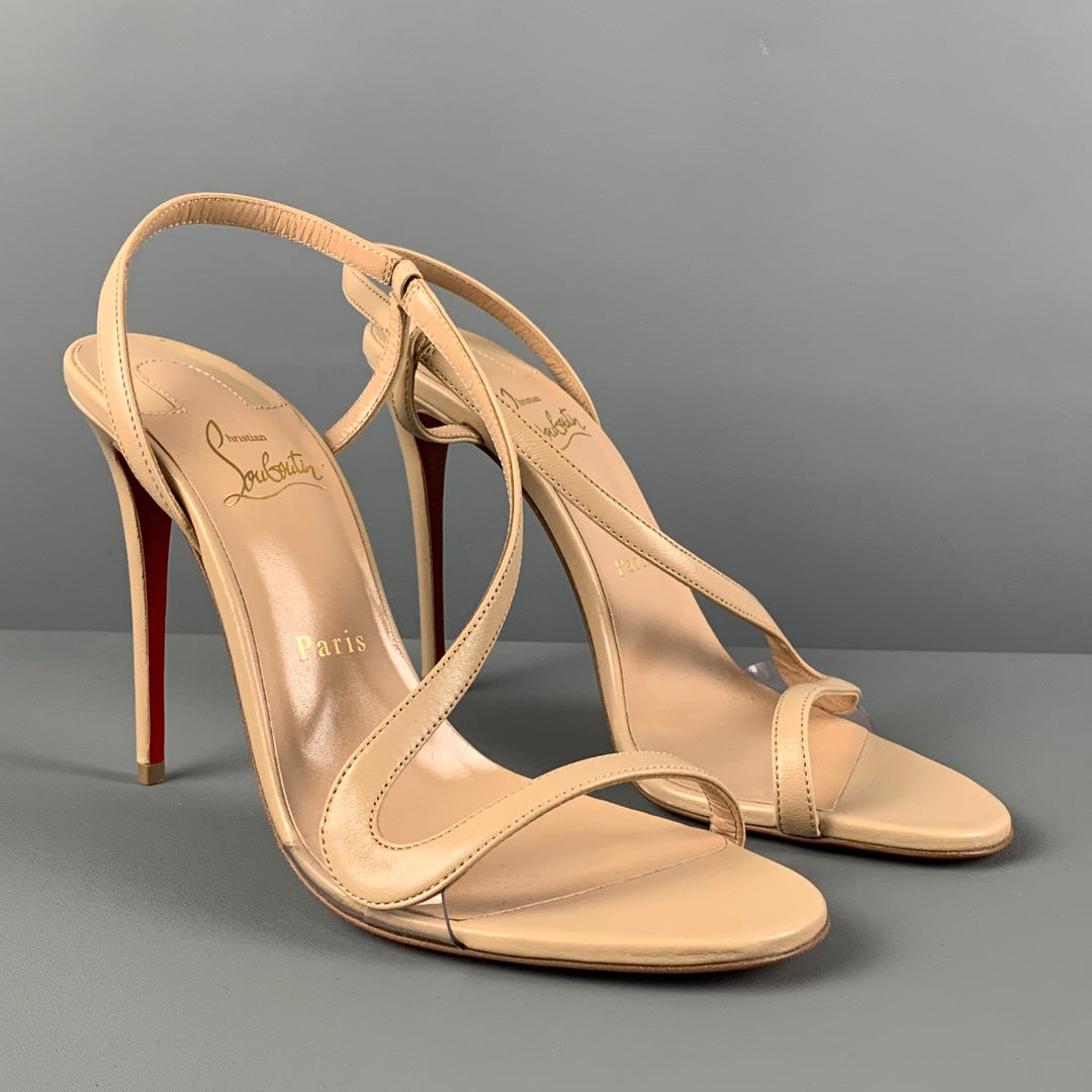 Christian Louboutin Rosalie 100 Heeled Sandals. Nude / 9