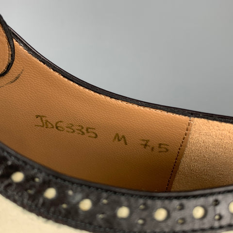 SALVATORE FERRAGAMO Édition Limitée No.1/100 Taille 8.5 Chaussures en cuir bicolore ivoire et noir