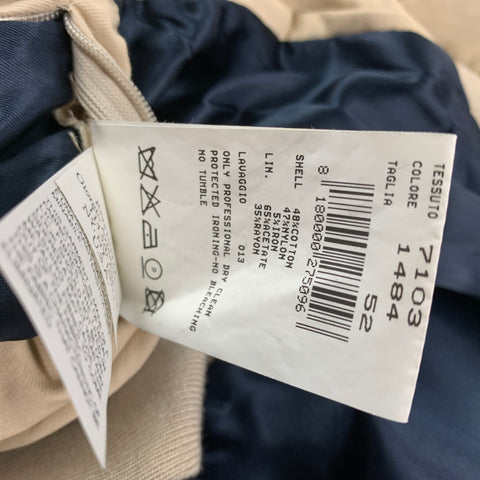 EMPORIO ARMANI Size 42 Khaki & Navy Cotton Blend Zip Up Jacket