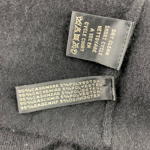 RALPH LAUREN Black Label Taille XS Pull Noir Cachemire / Polyester Criss-Cross