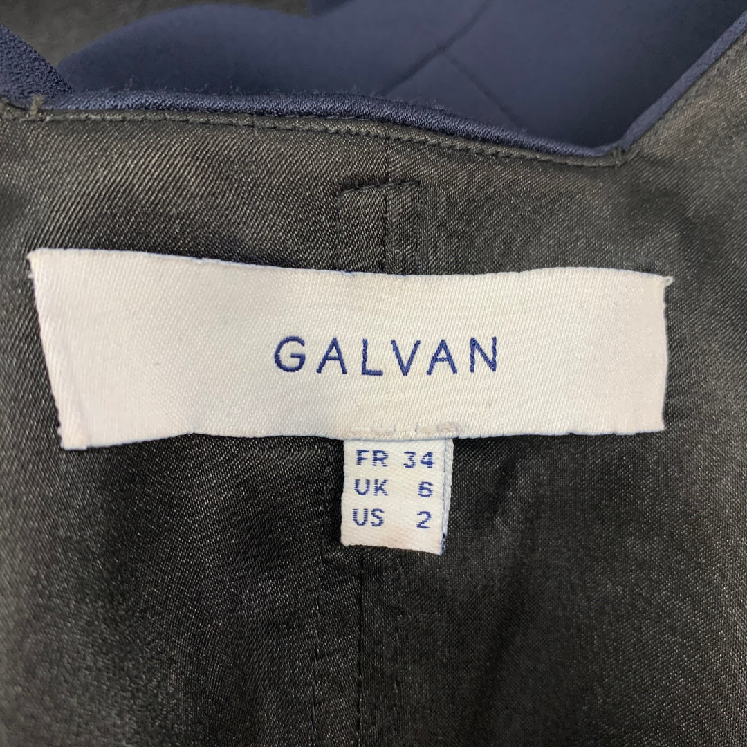 GALVAN Size 2 Navy Acetate Blend Signature Corset Jumpsuit