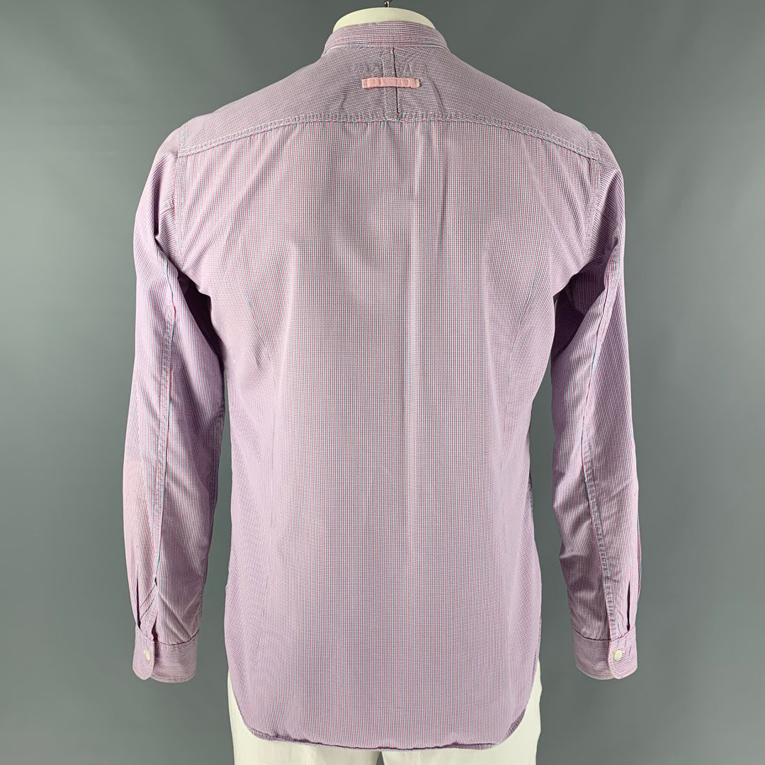 JUNYA WATANABE Size XL Pink Blue Checkered Button Down Long Sleeve Shirt