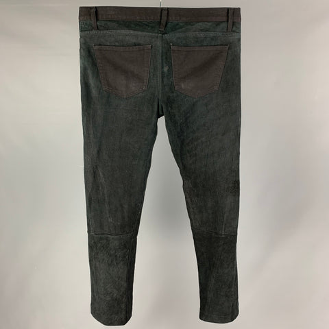 ISAAC SELLAM Size 33 Black Canvas Button Fly Casual Pants