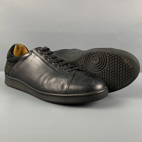 DAMIR DOMA Size 10 Black Leather Sneakers