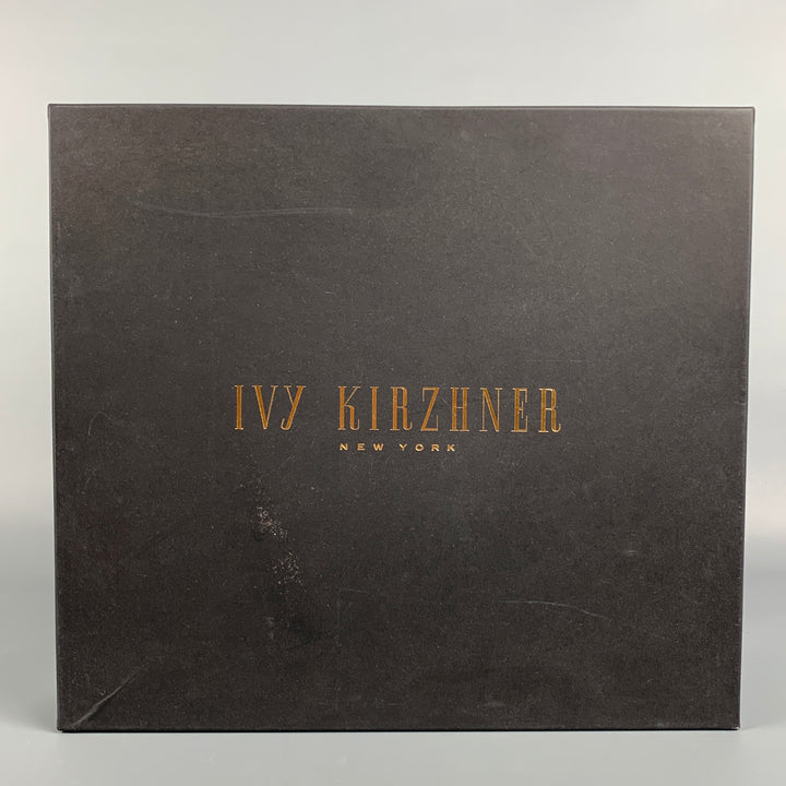 IVY KIRZHNER Size 6.5 Black & Gold Leather Fringe Studded Barnaby Flats