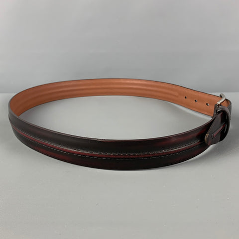 ALLEN EDMONDS Size 36 Black Red Two Tone Leather Belt