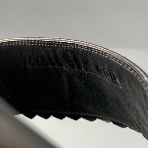 GUCCI Size 13 Black Fringe Leather Horsebit Sandals