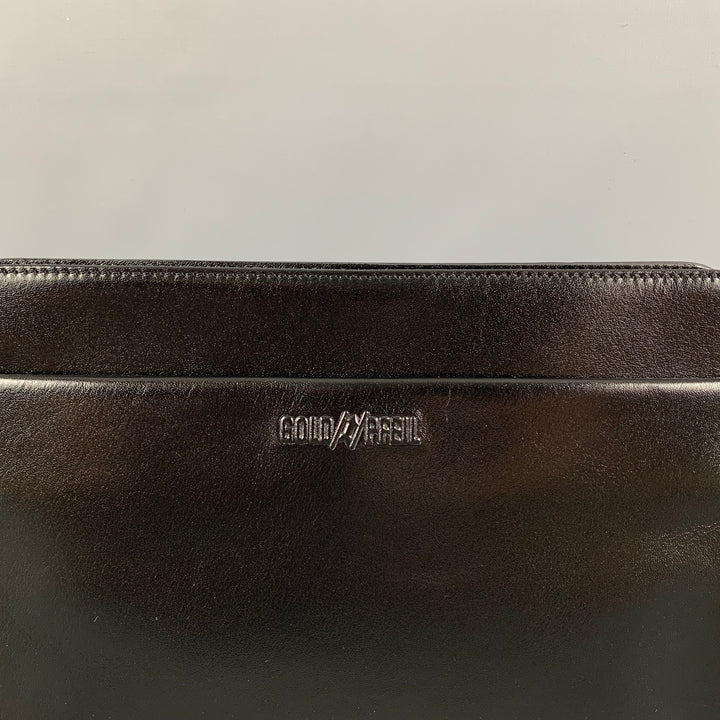 GOLDPFEIL Black Leather Wristlet Oxford Bag