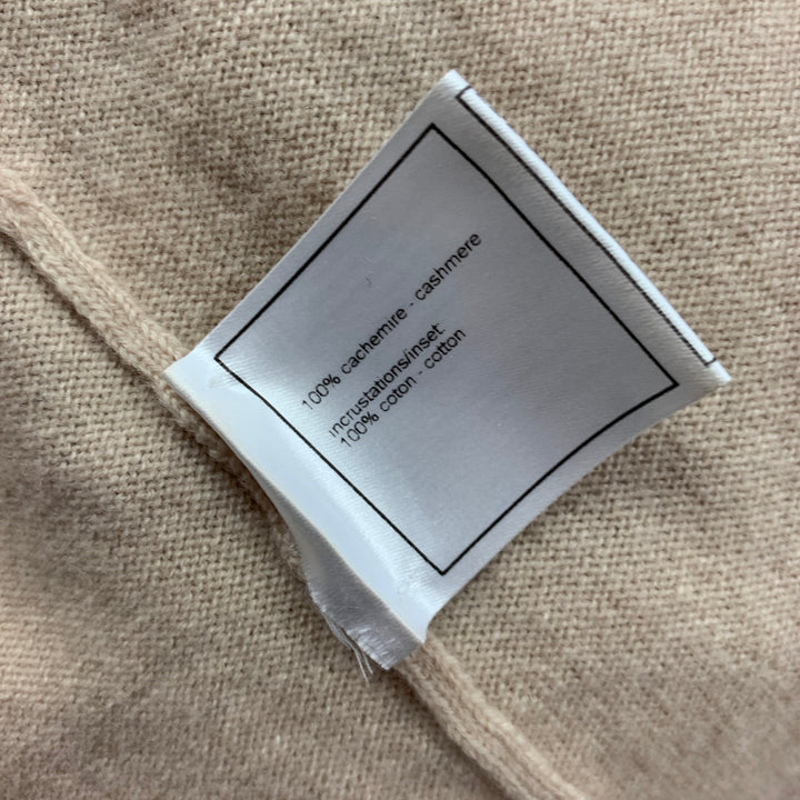 CHANEL Talla 6 Cárdigan de cachemira color crema beige