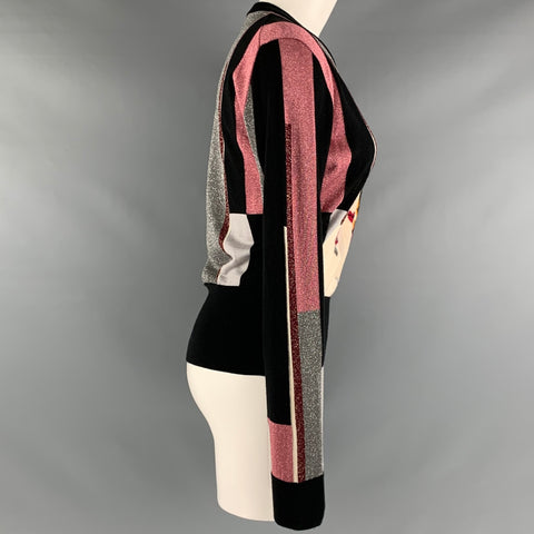 DOLCE & GABBANA Size 8 Multi Color Cashmere Blend Long Sleeve Pullover