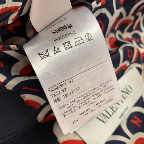 VALENTINO Size 42 Navy Wool Mohair Notch Lapel Sport Coat