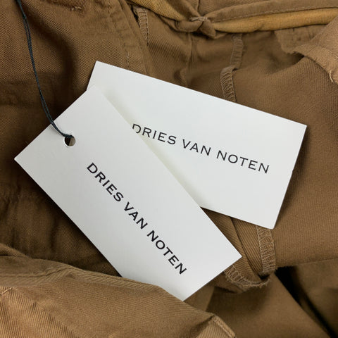 DRIES VAN NOTEN Size 34 Khaki Cotton Zip Fly Dress Pants