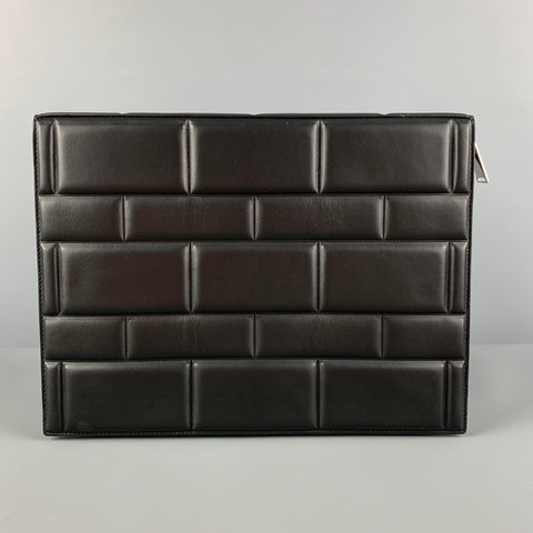 BOTTEGA VENETA Black Padded Leather Laptop Case