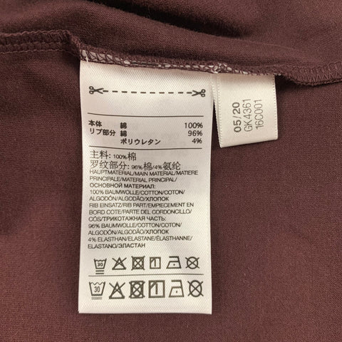 Y-3 Size L Brown Black Logo Cotton T-shirt